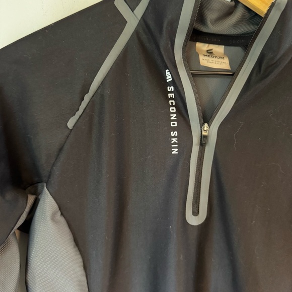 Second Skin Women’s 1/4 Zip Long Sleeve Training Pullover Black Gray Sz M - Picture 3 of 6